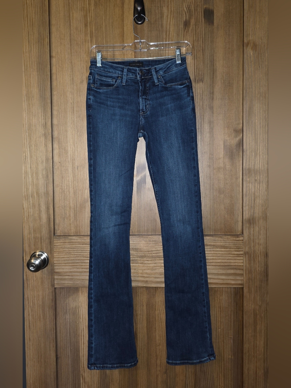 Silver Dark Blue Stretch Bootcut Jeans